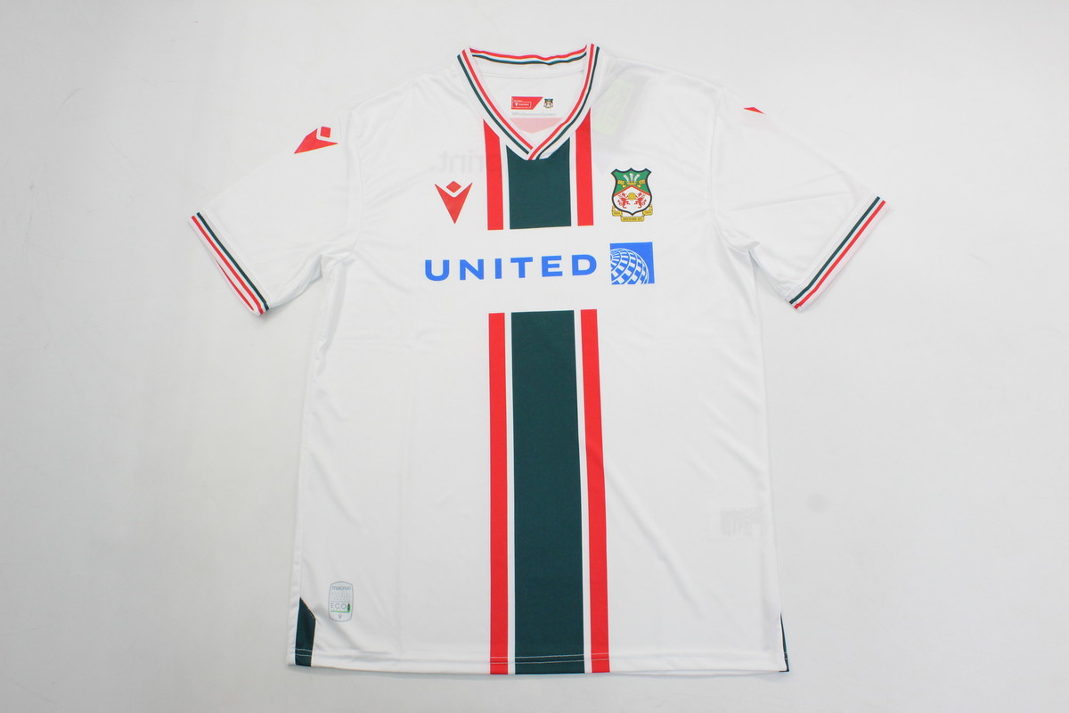 AAA Quality Wrexham 23/24 Away White Soccer Jersey